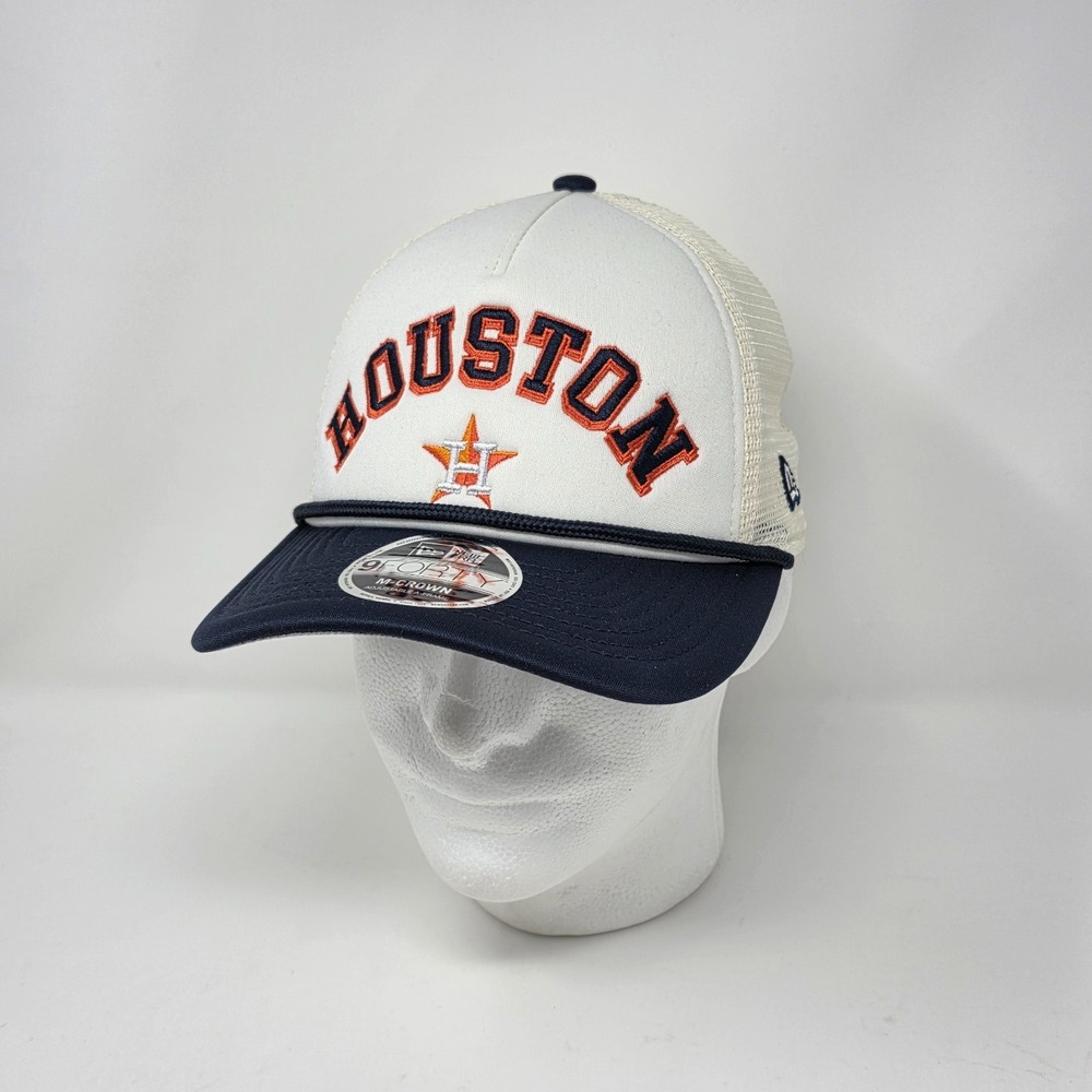 New Era 9Forty Houston Astros MLB M-Crown Snapback Hat Rope Cap White Blue